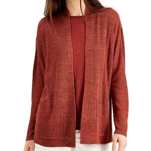 Eileen Fisher Brick Open-Front Cardigan Size Small